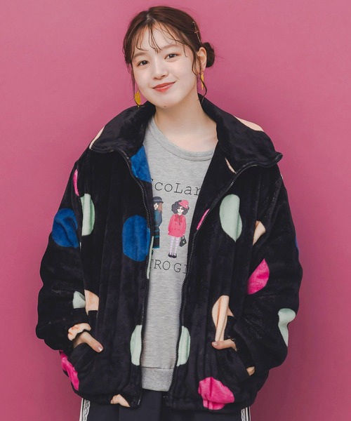 ScoLar（スカラー） ブルゾン アウター 153735：カラフルドット柄 双面