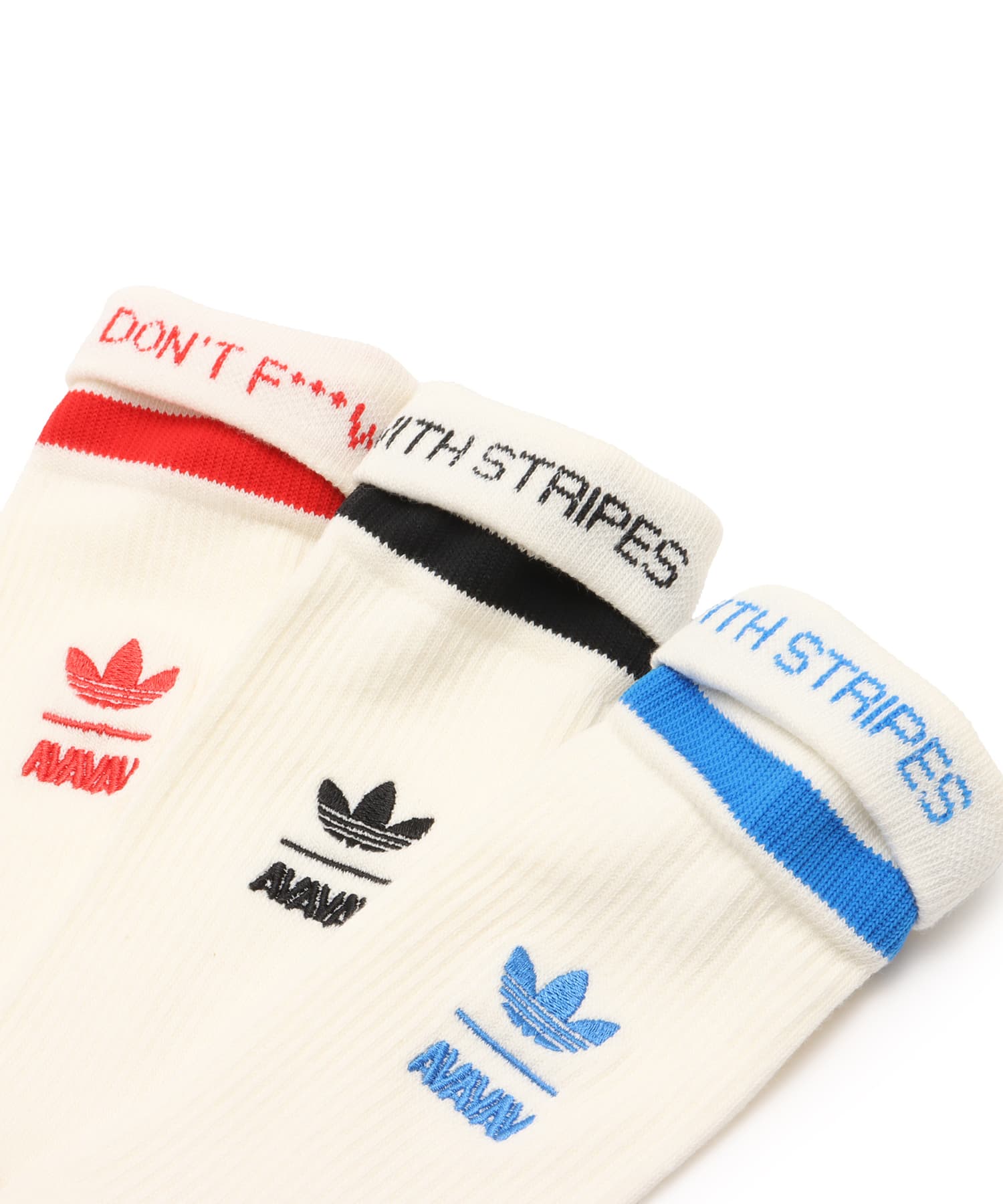 adidas by Avavav CREW SOCKS 3PACK クリームホワイト/ブラック/ベター