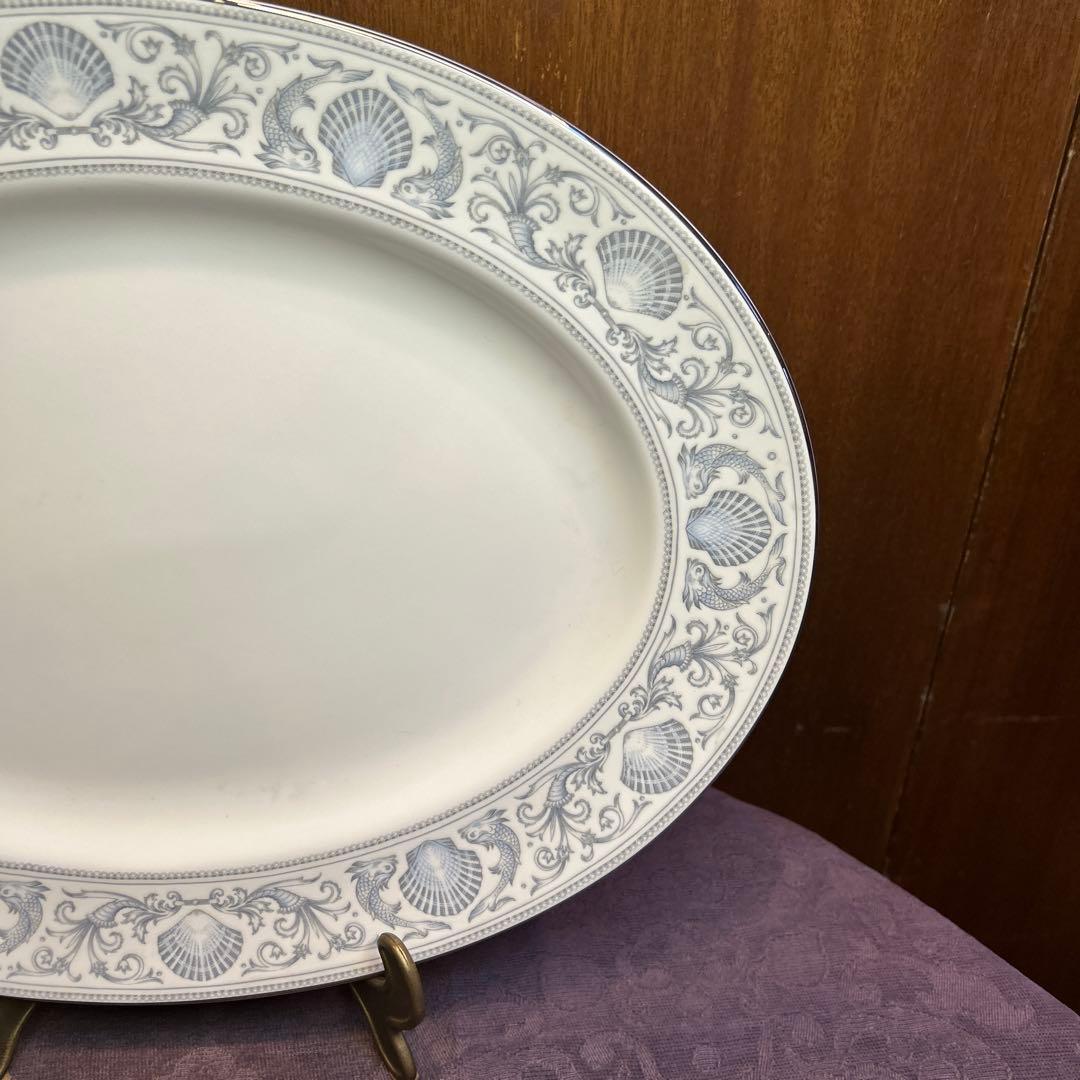 稀少新品ビンテージウェッジウッドドルフィンホワイトラージオーバル