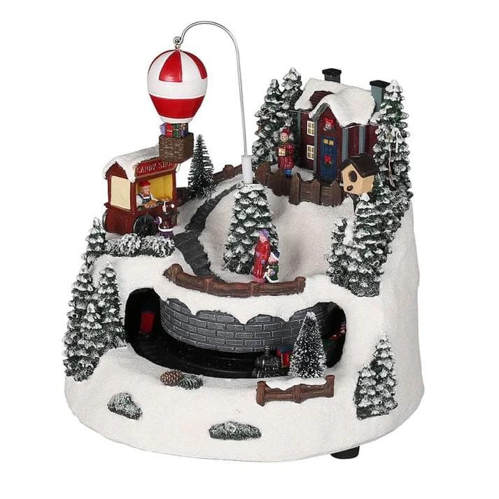 新品未開封　ダルトン LED クリスマスヴィレッジ 汽車 気球 飾り DULTON（ダルトン） クリスマス オブジェ 置物 デコレーション LED